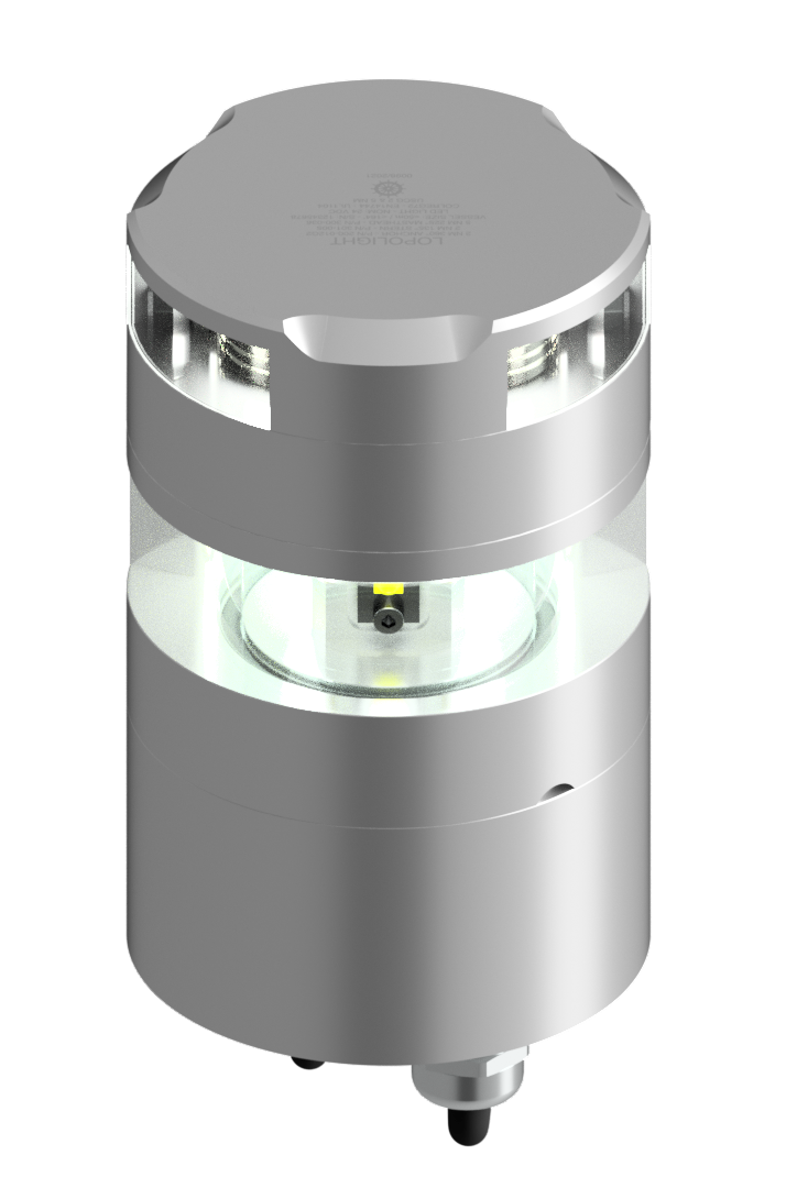 5nm Masthead + 2nm 135° Stern + 360° White, silver 5nm Masthead + 2nm 135° Stern + 360° White, silver